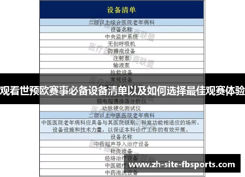 观看世预欧赛事必备设备清单以及如何选择最佳观赛体验